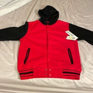 Fleece Letterman hoodie